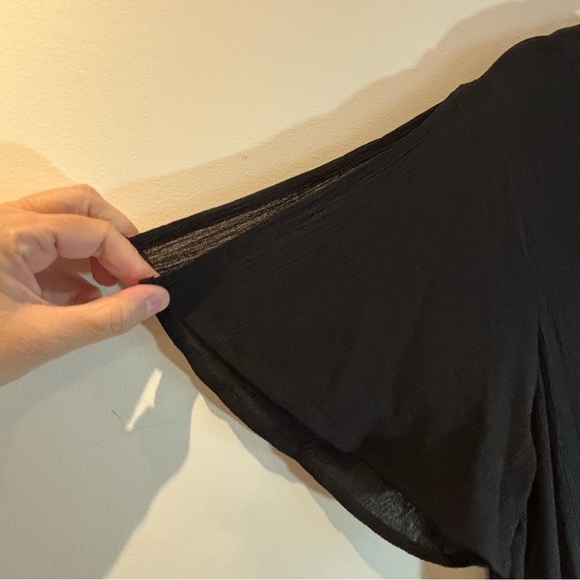 LULUS Sz 1X Maxi Dress True Wrap Slab Cotton Slit Sleeves Partly Lined  NEW - Picture 10 of 14